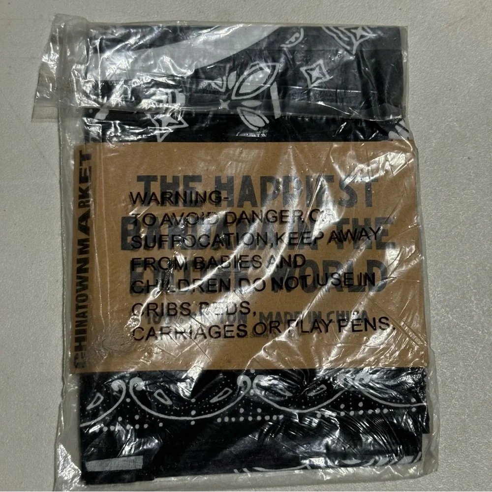 NWT Market x YG 4hunnid Paisley Smiley Bandana Black